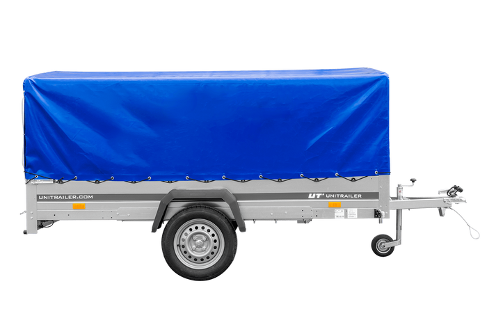 Einachsanhänger 264x150 UNITRAILER GARDEN 265 KIPP mit H-800 Rahmen und blauer Plane