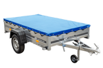 PKW-Anhänger 230x125 UNITRAILER GARDEN 230 KIPP mit blauer Abdeckung