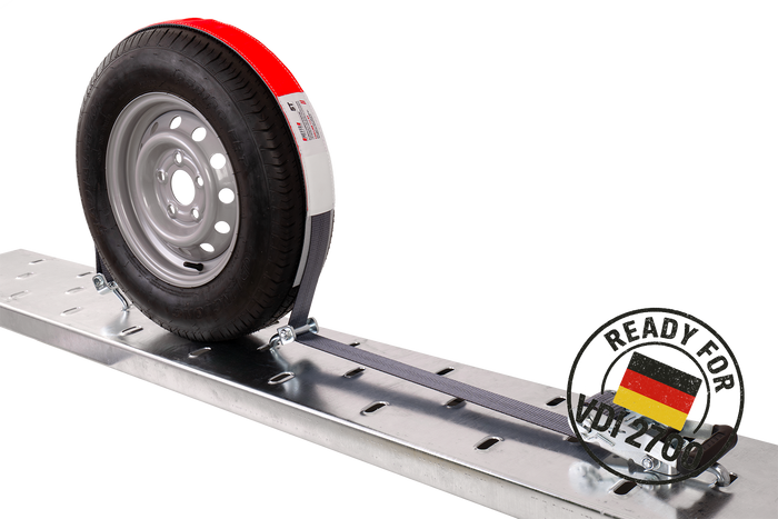 4er Set HEFFA CARLINE 130 Anhänger Transportgurte, Radsicherungsgurte 2,8m/50mm/5t VDI 2700