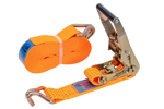 Satz aus vier UNITRAILER 8m/50mm/5t orangefarbenen Transportgurten mit Spanner