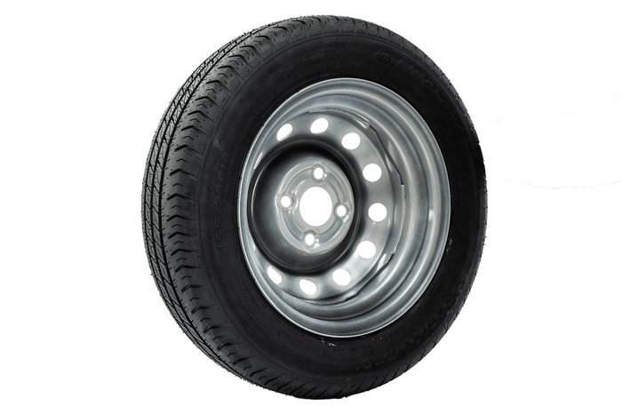 Satz von zwei Rädern für den Anhänger. LINGLONG-Reifen 155/70 R13 75N UNITRAILER-FELGEN 4Jx13"H2 4x100 ET:30