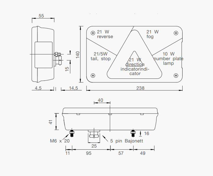 ASPÖCK MULTIPOINT V Rücklicht 5 Funktionen rechts