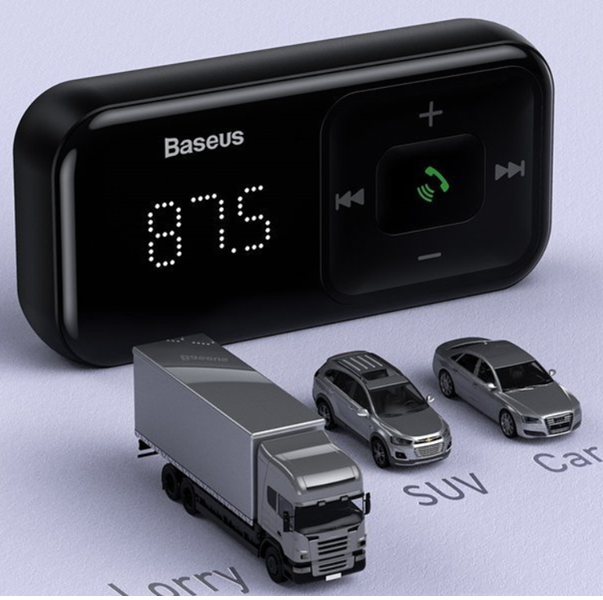 FM-Transmitter BASEUS T Typ S-16 Bluetooth 5.0 MP3 + Kfz-Ladegerät 2x USB
