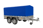 UNITRAILER GARDEN TRAILER ANHÄNGER 264/2 KIPP MIT STÜTZRAD, RAHMEN H-800 UND BLAUER ABDECKUNG