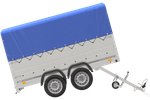 UNITRAILER GARDEN TRAILER 264/2 KIPP Doppelachsanhänger mit Stützrad, zusätzlichen Bordwänden, Spriegel und hoher Plane