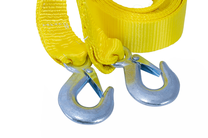 Abschleppseil mit Haken UNITRAILER Abschleppgurt 4,5m/50mm/3t gelb