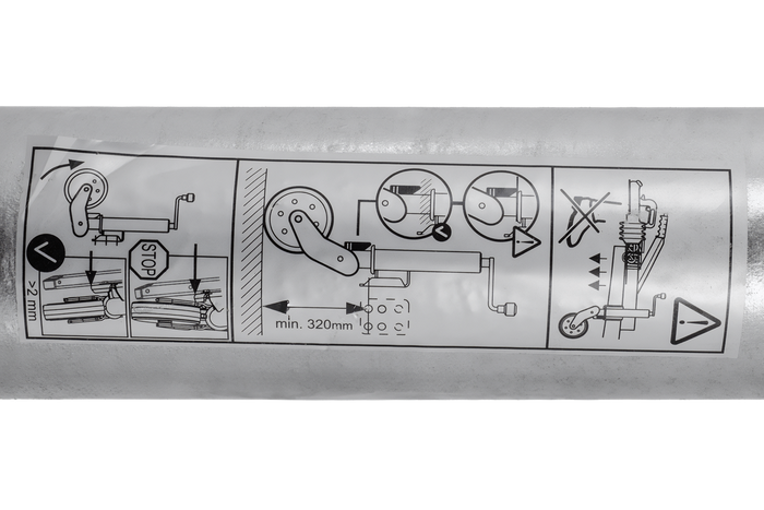 AL-KO 1223638 automatisches Stützrad mit Griff 500 kg 60 mm 1010–1350 mm