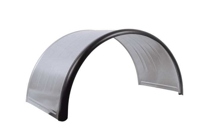 Doppelkotflügel für Anhänger 17,5–19,5 Zoll DOMAR DK7140 Radlauf 1000/500 mm Metall mit Gummikante