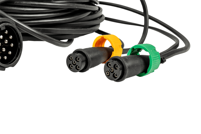 MANTES Elektroinstallation, Anhänger Kabelbaum, 7m, 13 Pol Stecker, 2x 5 Pol Bajonett