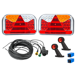 Rückleuchtenset: FRISTOM FT-170 LED-Rückleuchten + FRISTOM FT-009 LED-Umrissleuchten + MANTES 7m 13-PIN-Kabelbaum