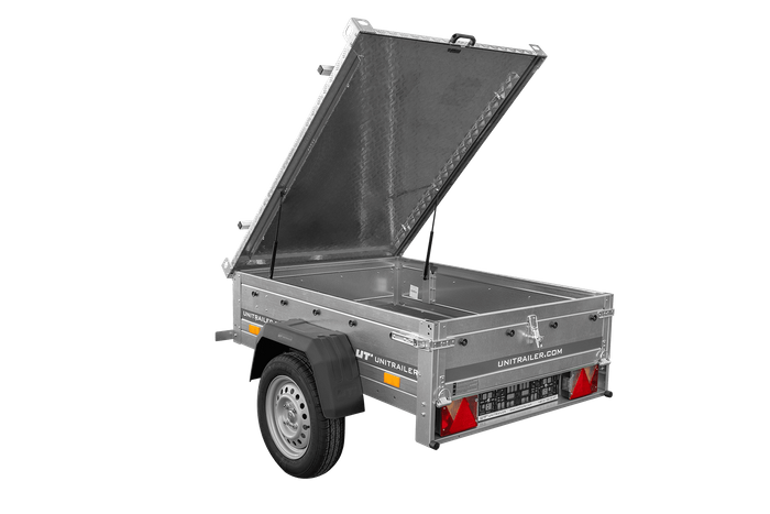 Einachsanhänger 750 kg, 150 x 106 cm Garden Trailer 150 KIPP mit Aluminium-Deckel