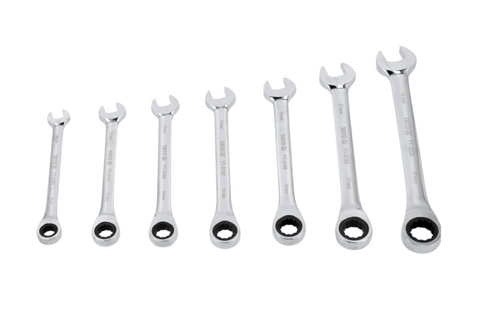 YATO YT-0208 Ratschen-Kombinationsschlüssel 10-19mm 7-teilig.