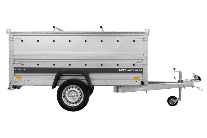 Autotransportanhänger 230x125 UNITRAILER FORCE 230 KIPP mit BIS-Seitenwänden und Aluminiumabdeckung