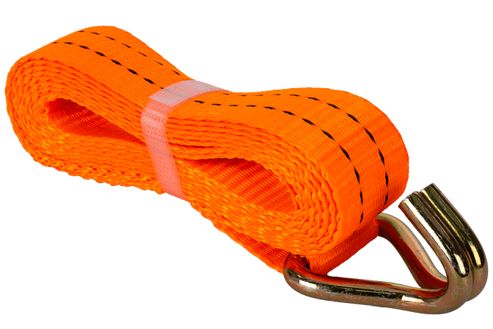 Satz aus vier UNITRAILER 3m/35mm/2t orangefarbenen Transportgurten mit Spannvorrichtung
