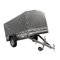 Einachsanhänger mit ALU-Bordwänden 230x125 Unitrailer Garden 230 KIPP ALU mit H-800 Rahmen und grauer Plane