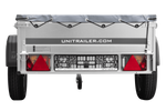 Einachsanhänger 200x106 UNITRAILER GARDEN 200 KIPP mit H-0-Rahmen und grauer Plane
