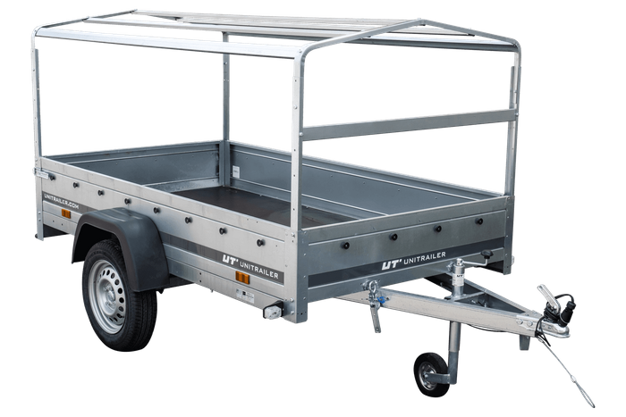 PKW-Anhänger 230x125 UNITRAILER GARDEN 230 KIPP mit blauer Hochplane 80 cm