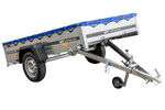 Stahl Anhänger mit Plane 750 kg GARDEN TRAILER 230 KIPP [mit Flachplane und Stützrad]