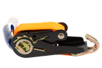 Satz aus vier KAMAR 3 m/25 mm/0,8 t orangefarbenen Transportgurten mit Spannvorrichtung