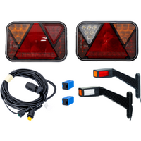 Lichtset: FRISTOM FT-270 LED-Rückleuchten + FRISTOM FT-145 LED-Seitenmarkierungsleuchten + MANTES 4,4m 7-PIN-Kabelbaum