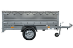 Faltbarer Anhänger GARDEN TRAILER 230 KIPP mit zusätzlichen Bordwänden, Stützrad und Flachplane