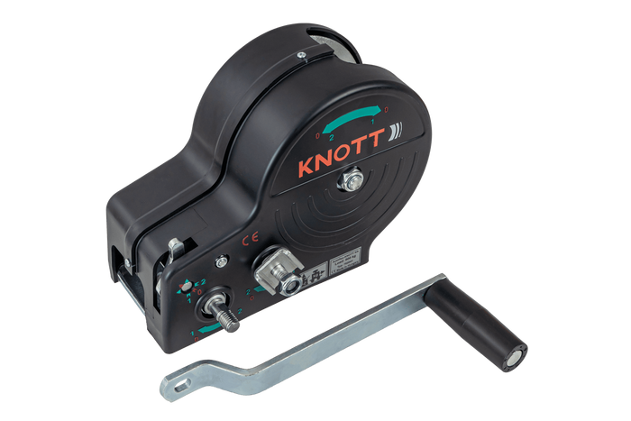 Manuelle Seilwinde für Anhänger KNOTT 6X0017.311 900kg mit Gurt