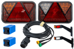 Lichtset: FRISTOM FT-270 LED-Rücklichter + FRISTOM FT-145 LED-Begrenzungslichter + MANTES 5,2 m 13-poliger Kabelbaum