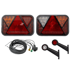 Lichtset: FRISTOM LED-Rückleuchten + HORPOL LED-Seitenmarkierungsleuchten + MANTES 7m 13-PIN-Kabelbaum