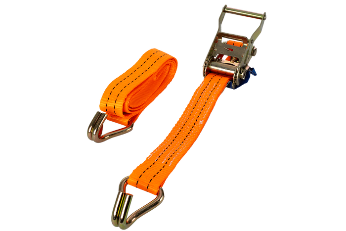 Satz aus vier UNITRAILER 2m/35mm/2t orangefarbenen Transportgurten mit Spanner