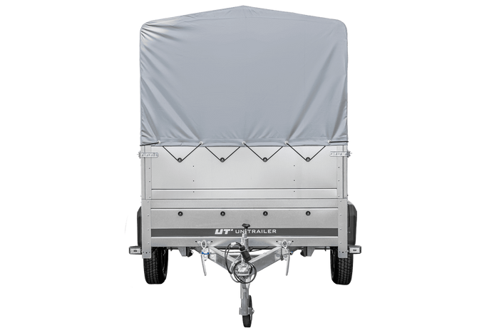 Leichtanhänger auf Federn 264x125 UNITRAILER GARDEN 264/R KIPP mit BIS-Seiten, H-800-Rahmen und grauer Plane