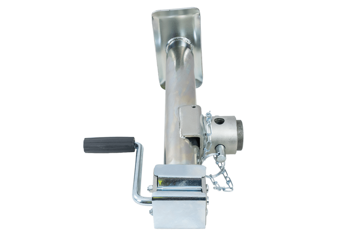 Ausziehbare Stütze mit UNITRAILER TJ5001+TJ5002A Adapter für 1300 kg Pritschenanhänger 364-614 mm