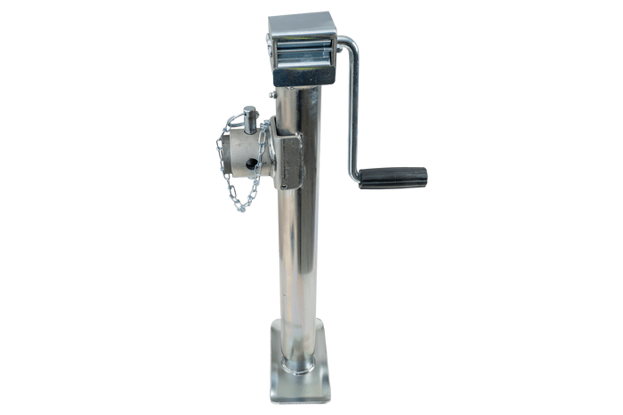 Ausziehbare Stütze mit Kürbel UNITRAILER TJ5002+TJ5002A Adapter bi 1300 kg 560-940 mm