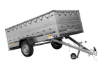 Einachsanhänger auf Federn 264x125 UNITRAILER GARDEN 264/R KIPP mit BIS-Seiten, H-0-Rahmen und grauer Plane