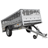 GARDEN TRAILER 264 KIPP mit Gitteraufsatz, Flachplane und Stützrad