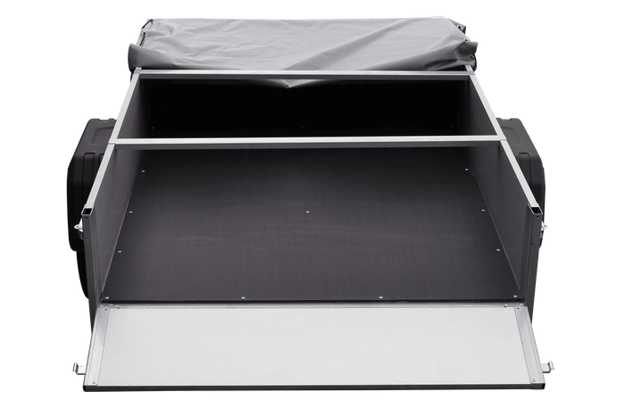 Einachsanhänger mit Aluminiumseitenwänden 200x125 Unitrailer Garden 201 KIPP ALU mit H-0-Rahmen und grauer Plane