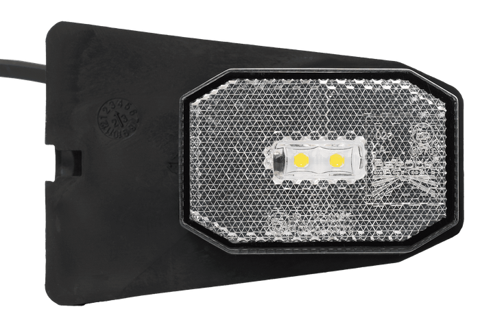 Aspöck Flexipoint LED-Markierungsleuchte weiß mit Halterung und 0,5M/DC-Kabel