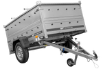 Leichter Anhänger 200x125 UNITRAILER GARDEN 201 KIPP mit BIS-Seitenwänden und Aluminiumabdeckung