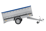 Leichter Anhänger 264x125 UNITRAILER FORCE 264 KIPP mit BIS-Seitenwänden, H-0-Rahmen und blauer Plane