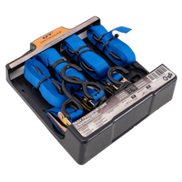 OUTLET Satz mit vier UNITRAILER-Transportgurten mit Spannvorrichtung 4 m/25 mm/0,68 t blau