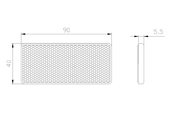 Rechteckiger Reflektor weiß FRISTOM DOB-035B 90x40mm Reflektorleuchte