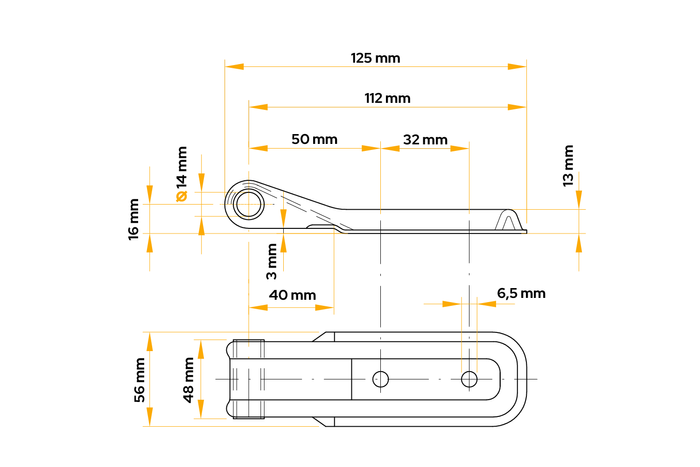 WINTERHOFF BSCH 10-14-120-PO Anhängerseitenscharnier für Anhängerseitenmontage