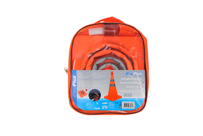ProPlus 540319 LED-Verkehrskegel, faltbarer Warnkegel, 41 cm