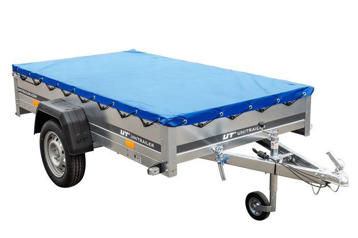 PKW?Anhänger 230x125 UNITRAILER GARDEN 230 KIPP mit H-0-Rahmen und blauer Plane