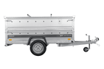 Einachsiger Anhänger auf Blattfedern 230x125 UNITRAILER FORCE 230/R KIPP mit BIS-Seitenwänden und Aluminiumabdeckung