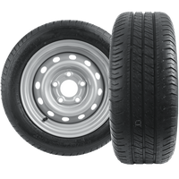 Satz mit zwei verstärkten Rädern für Anhänger REIFEN LINGLONG 195/50 R13C 104/101N FELGE UNITRAILER 5.5Jx13"H2 5x112 ET:30