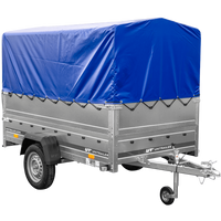 PKW-Anhänger 230x125 UNITRAILER GARDEN 230 FD mit BIS-Bordwänden, H-800-Gestell und blauer Plane