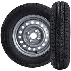 Satz von zwei Rädern für einen Anhänger KENDA 155/80 R13 84N Reifen und KENDA 4Jx13H2 4x100 ET:30 Felge