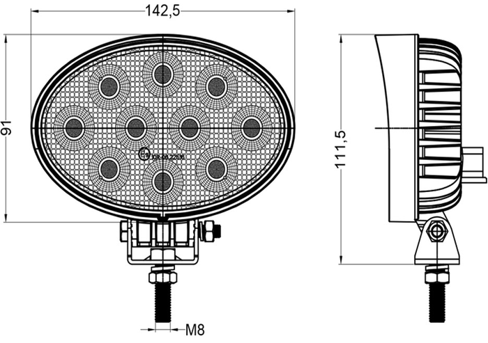 Arbeitsscheinwerfer Reflektor TT Technology TT.13321 40x LED 3200 Lm oval