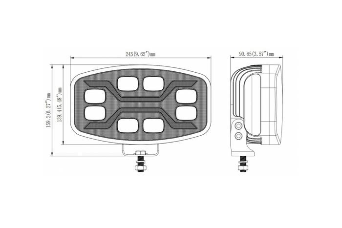 LED-Arbeitsscheinwerfer-Reflektor KAMAR X-SPIDER L3436 72xLED 1600lm