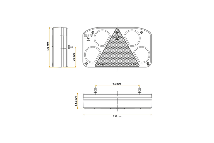 HORPOL LZD 844 + LZD 845 Rückleuchten, 6 Funktionen, links + rechts